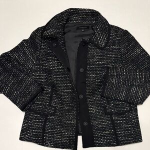 Women’s Talbots Metallic Tweed Black Blazer Talbots Size 8